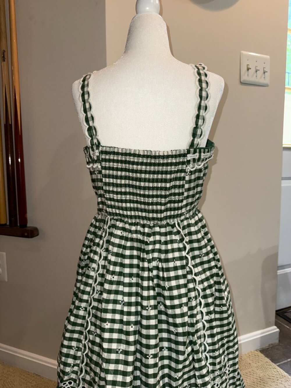 NWT By Anthropologie Sleeveless Sweetheart Gingham Midi Dress Size S - Picture 5 of 8